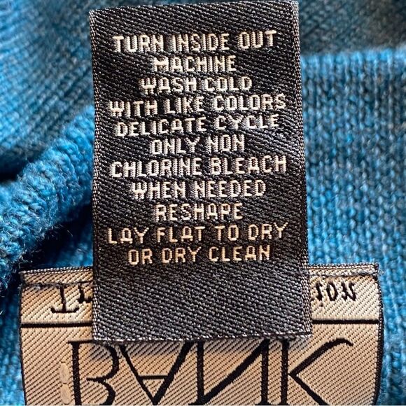 Joseph A. Banks Blue Teal 1/4 Zip Merino Wool Sweater Size Large - Picture 4 of 10